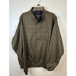DRYJOYS Footjoy 1/4 Zip Pullover Rain Wind Jacket Men XL Brown Black Plaid Golf